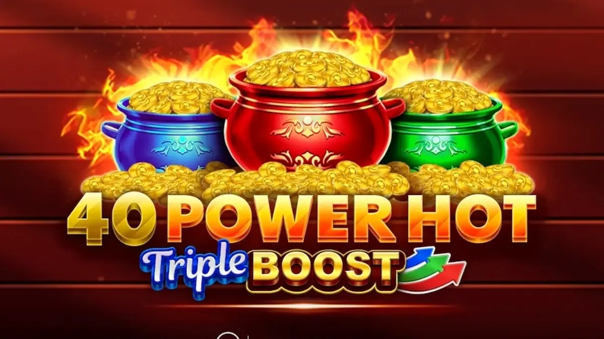 Tampilan visual slot 40 Power Hot Triple Boost dengan nuansa api yang membara
